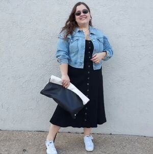 Good American Light Wash Crop Denim Jacket Sz XL